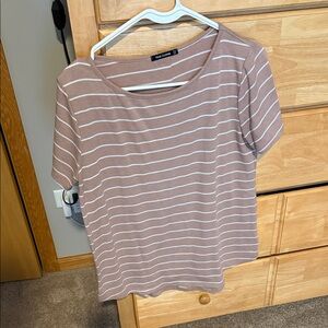 Pink Clover Mauve Striped Short-Sleeve Tee
